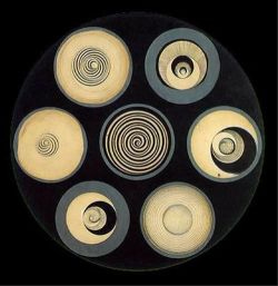 nobrashfestivity:  Marcel Duchamp, Disks Bearing Spirals, 1923
