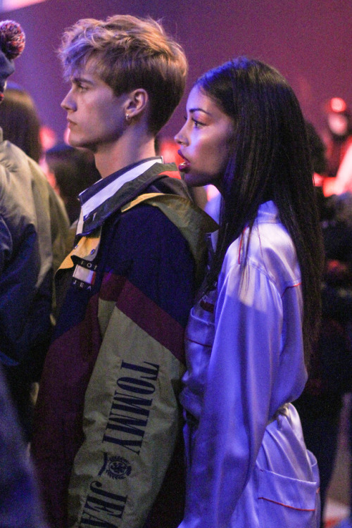 Cindy Kimberly and Neels Visser at the #TommyNow Tommy Hilfiger fashion show in Milan, ITInstagram: 