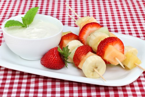 Healthy fruit kabob treat