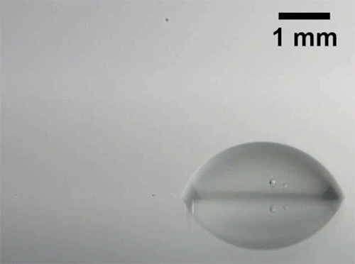 fuckyeahfluiddynamics:Depending on their surface tension, coalescing drops can create or suppress su