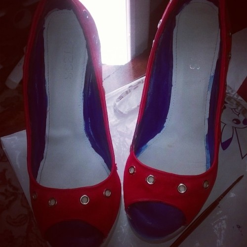 Custom shoes Step 1 #WIP #DIY #pinupshoes