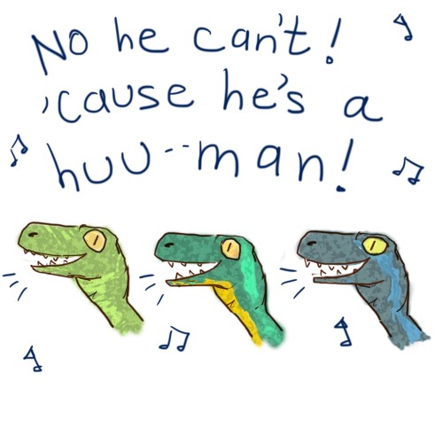 onesubsjourney:  onemerryjester:  I have finally been able to contribute a piece to the Papa Pratt and his raptor children fandom! And just in time too! :DHAPPY RAPTOR DAD / FATHER’S DAY!!!  *The raptors sing to the Spider-Man theme song*  onesubsdaddy