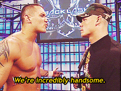 punkisgod:  &ldquo;We have a lot in common&rdquo;   Haha I loved how awkward John made Randy feel! When in reality they probably fucked after the match! :P