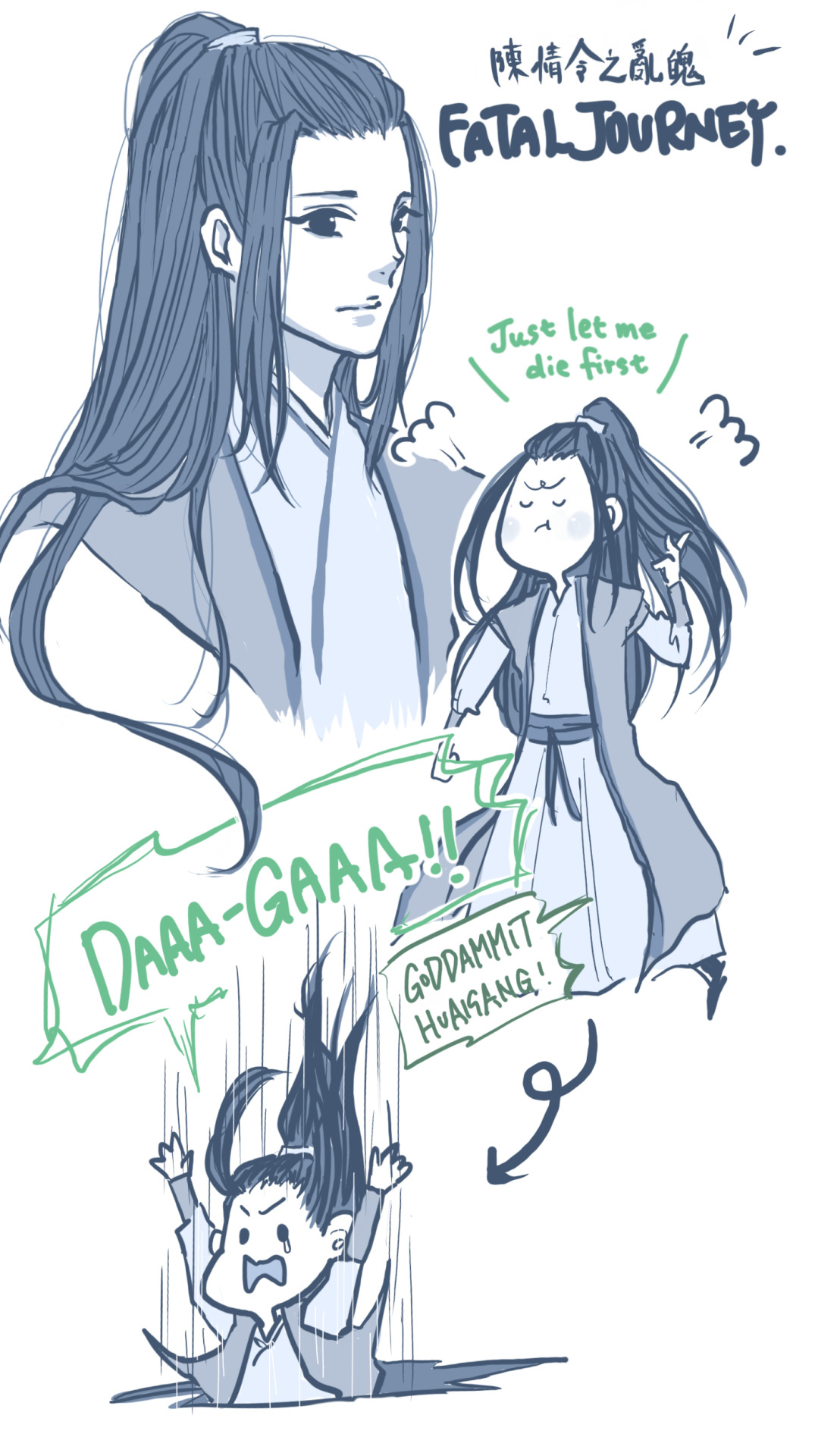 Spin-off doodle dump. #nie huaisang#wen ning#lan sizhui #nhs my drama llama baby  #i am never going to get over lsz swinging around the guqin  #i need to start taking things seriously #doodles #more like scribbles