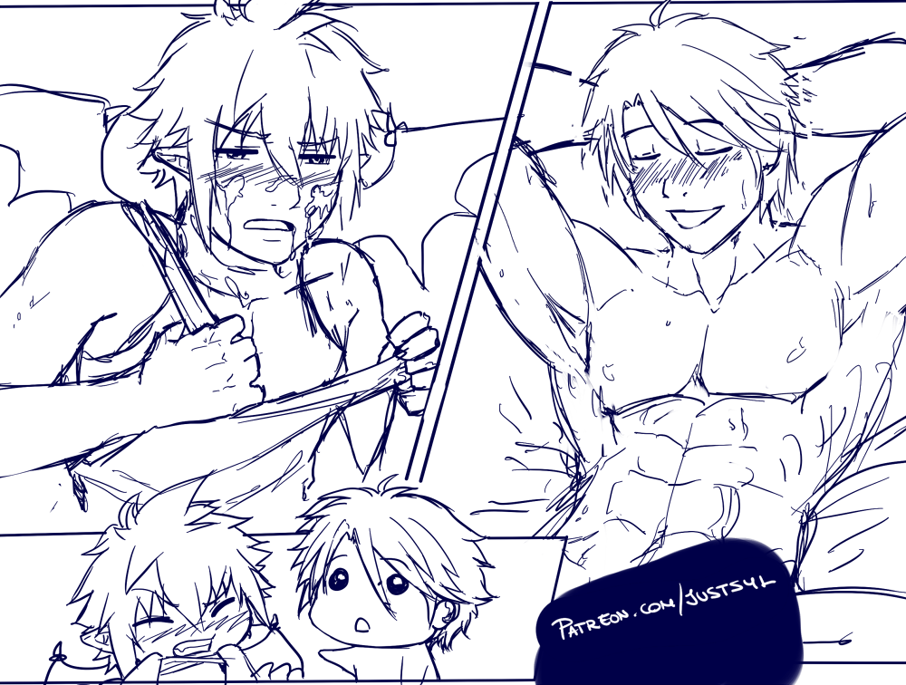   Sketching the doujinshi i&rsquo;m publishing in my patreon! Part of the page