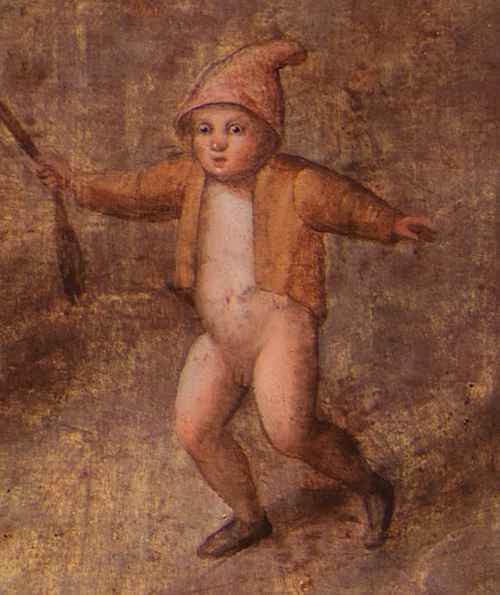 You OK there, baby? Detail: Christ Driving the Traders From the TemplePieter Bruegel the Elderafter 