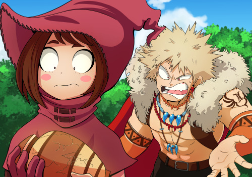 Second piece for the Barbarian Bakugo reverse bang! This one Kacchako with a fic by Dragonshadehttps