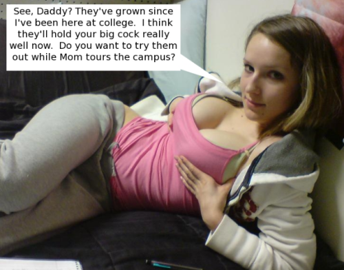 What daddy doesn’t know is that my tits aren’t the only things that are going to be gett