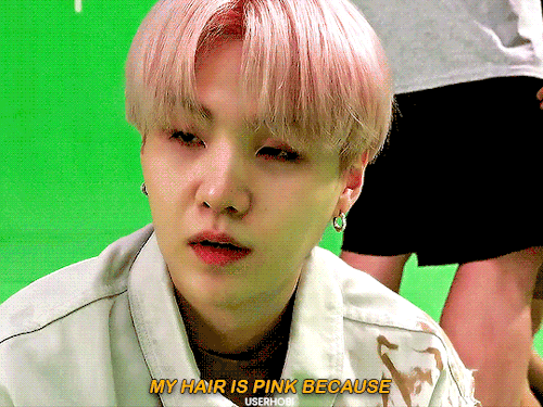 so true king 💖 #min yoongi#btsgif#trackofthesoul#cyphernet#dailybangtan#dailybts#dailydaegu#yoonkookclub#armysource#purplearmynet#edits#gifcreations#mycreations#minyoongiedit#yoongiedit#yoongi gifs#sugaedit#yoongi#suga#bangtantv #my universe mv making  #my actual mindset for dyeing my hair pink too  #he actually lied bc he dyed his hair to match with me - thats why he got it done the same week i did :-) #twinsies 🥰
