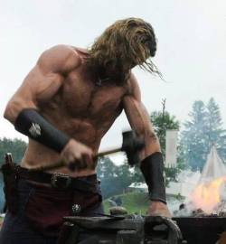 fuckyeahvikingsandcelts:  A very sexy but dangerous way to forge a sword.  Ah the fires of a forge.  I miss them.