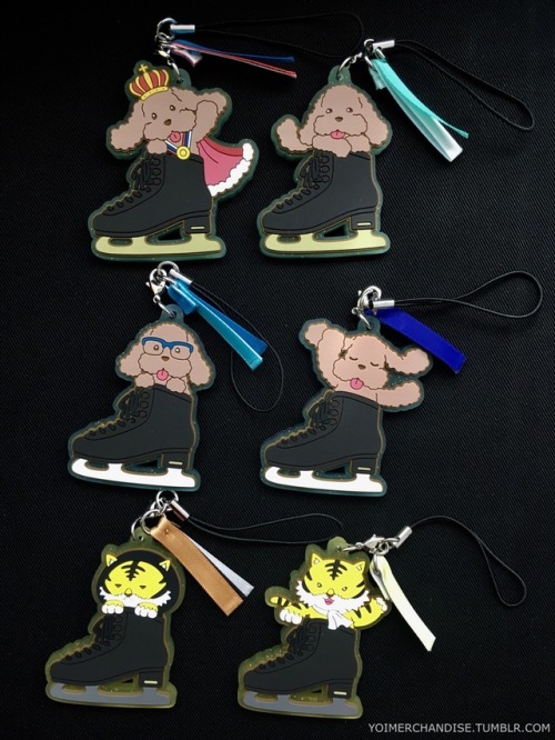 yoimerchandise: YOI x Ensky Makkachin Rubber Straps Original Release Date:February 2017 Featured Characters (2, but sort of 5 Total):Makkachin & Tiger portraying Viktor, Yuuri, & Yuri Highlights:The ribbons attached to the straps also coordinate