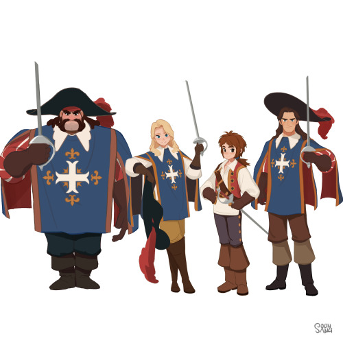 The Three MusketeersPorthos _ Aramis _ d'Artagnan _ Athoswww.artstation.com/soonsanghong54