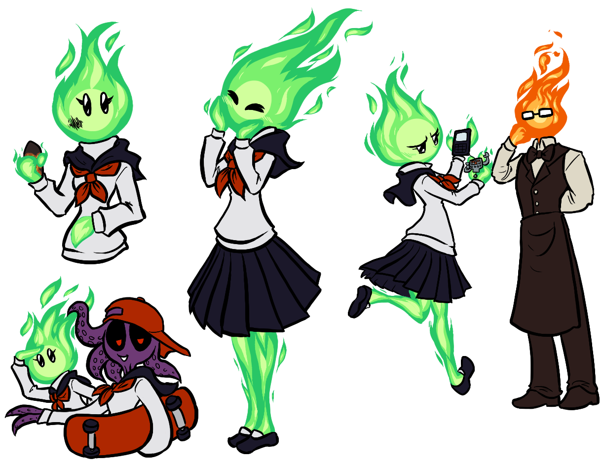 darkvolt:  fire elemental schoolgirl is cute   very hot~ &lt;3
