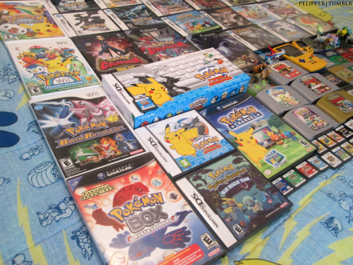 pelipper:  I decided to take some updated pictures of my Pokemon Games Collection! *Edit - since I got X and Y I put them on this post ^^ 