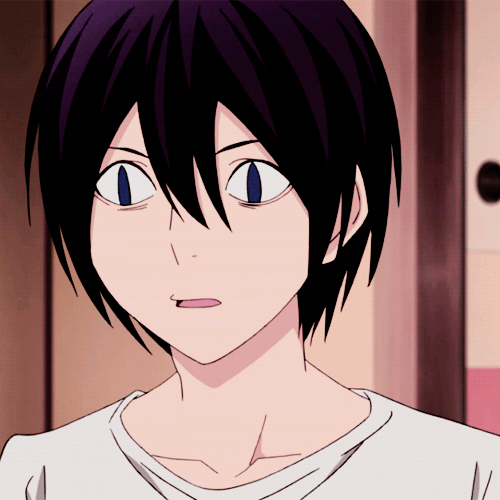 Not going to lie, but possibly the number one reason I love Noragami and Yato is because his eyes go like thisAdd on the stupid cat smile and it kills me.