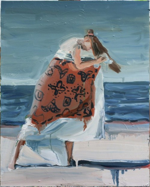 Towel   -   Anna BjergerSwedish, b.1973-Oil on aluminium, 19 7/10 × 15 7/10 in. 50 × 40 cm