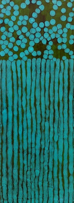 c3h5n3o9: Sondra Arkin - Toll Booth - wax and shellac on dibond