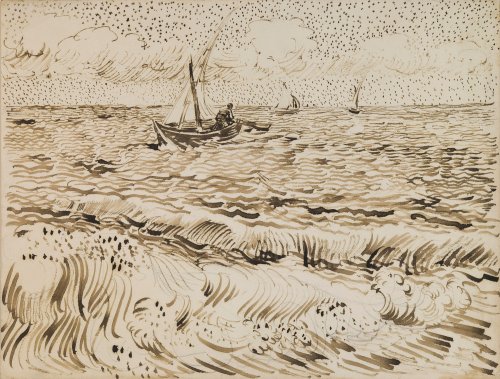 Vincent van Gogh - Fishing Boats at Saintes-Maries-de-la-Mer (1888)