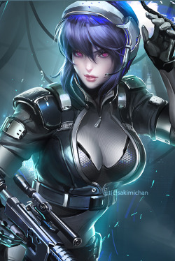 sakimichan:  Ghost in the shell and Link Poster sneak peeks for Anime north. will be available online in a few month. Both are 19*13 inches 