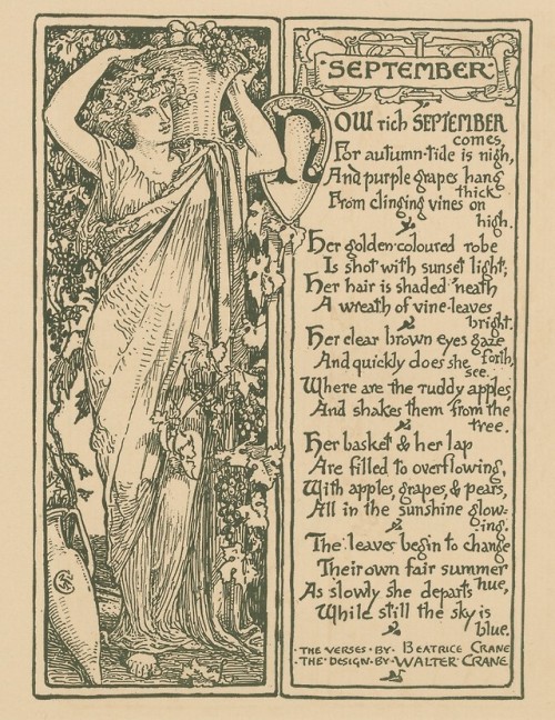 houghtonlib:The procession of the months: the verses by Beatrice Crane; the designs by Walter Crane,