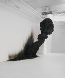 showroomofvisualart:  Olaf BrzeskiDream – Spontaneous Combustion, 2008polyurethane resin, soot, ashCzarna Gallery, Warsaw 