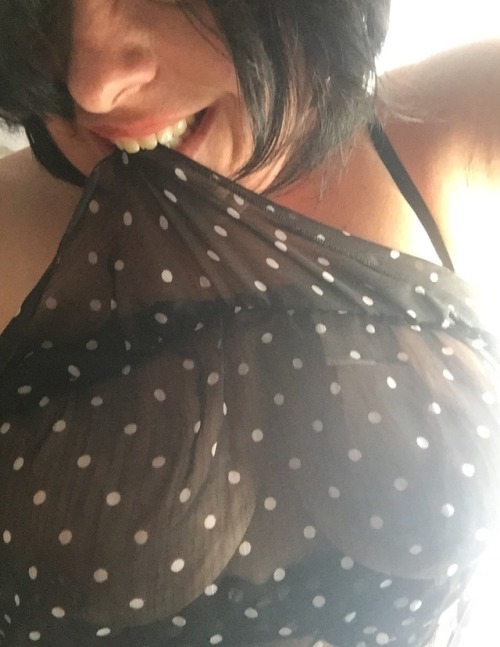 meesh33699:  ottydots: Worked overtime. Just threw on my new sheer dotty sundress best thing about the dress, it has pockets! Summer needs to be here…already! Yes http://meesh33699.tumblr.com/ the sooner summer comes the better! Loving the black and
