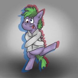 unhinged-pony:  So I was just doodling when I made this. Enjoy Unhinged being silly  Wat a silleh pone c: