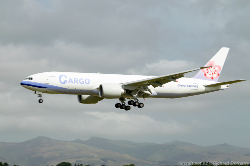 China Airlines 777 freighter arriving at ChristchurchType: Boeing 777FRegistration: B-18772Location: