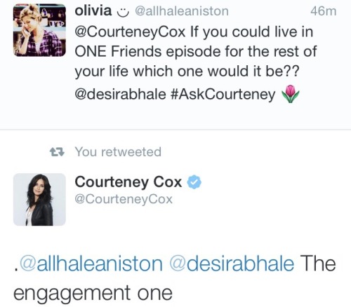 centralperkswift: Courteney Cox: tweets about Friends
