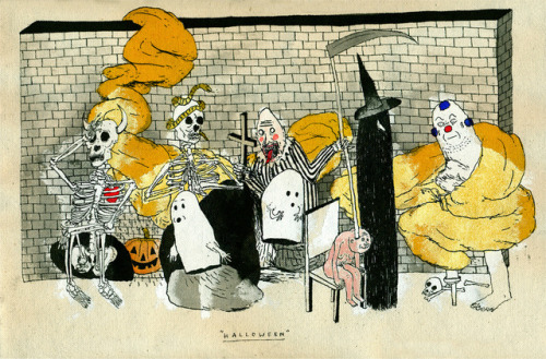 Carlos Alfonso (Colombian, b. Popayán, Colombia, based Brussels, BE) Halloween, 2012  Drawings: Ink