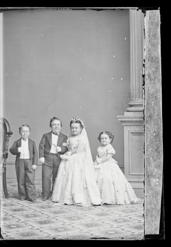 Strattons, G.W.M. Nutt and Minnie Warren (wedding party), c. 1860-1870, Smithsonian: National Portra