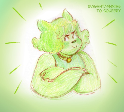 Morgan in green! For Soupery on Art Fight!  She’s looking at someone….. i didn’t 