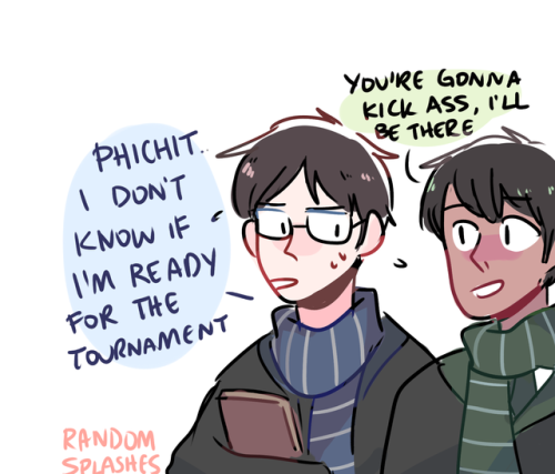 randomsplashes:  randomsplashes: harry potter au: it’s love at first sight for durmstrang!victor when he meets hogswarts!yuuri for the first time bonus: victor asks yuuri out to the yule ball ;))