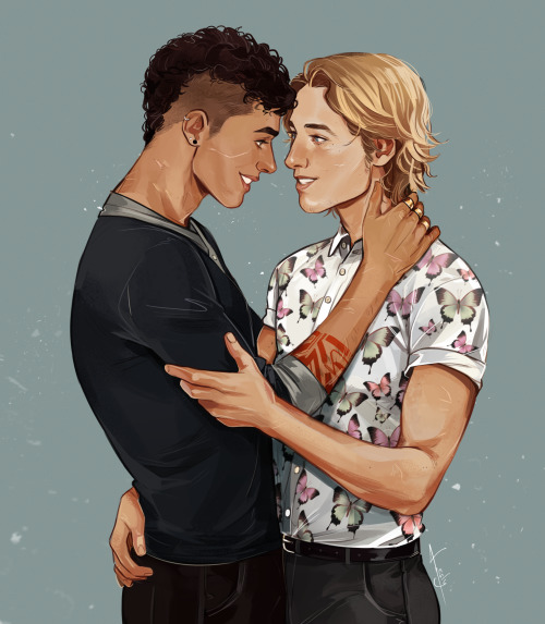 lesly-oh:Commission for @stealthbynight of their sidestep Loren and Herald!