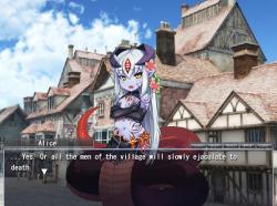 kitanaikitsune-hentai:  tsundere-dragon:  donitaruga:  maniacal-artifice-module:  tsundere-dragon:  This game deals with real life society problems  What… The fuck?  This is a visual novel where monsters like Alice over here need men’s semen to reproduce