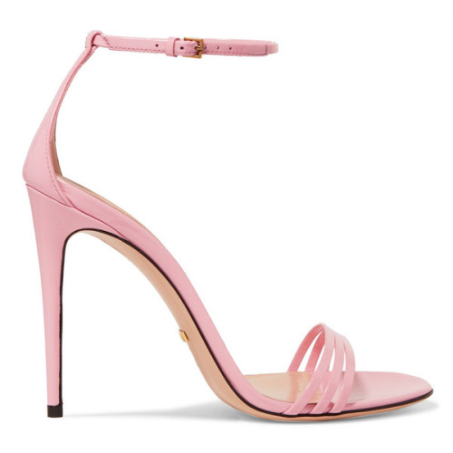 Gucci Patent-leather sandals ❤ liked on Polyvore (see more pink strappy sandals)