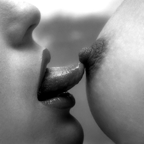 Sexy sensual kiss