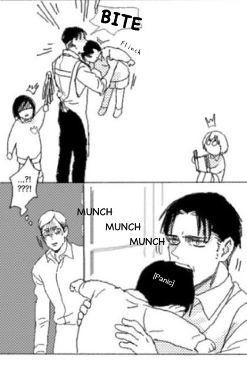 strawberry-and-apple:  TITLE: Levi heichou playing with kids Original: ARE RAY Translated by strawberry-and-apple  