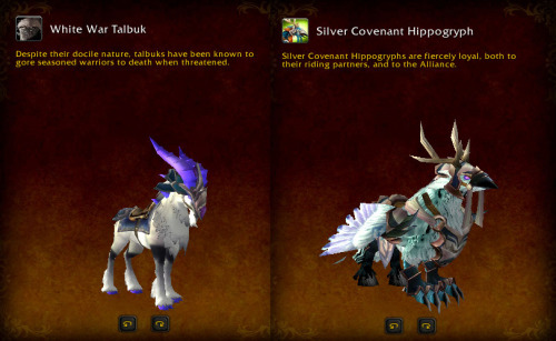 betamourne:  Lore tidbits: talbuks will kick your ass the Kirin Tor magically enhanced the alliance brown bear Black Polar Bear doesn’t appear to be in the game, however it is revered by the Taunka of Northrend rhinos hate gnomes camels what turtles