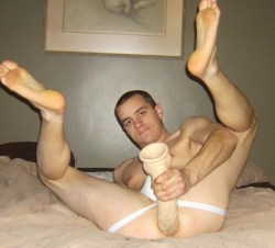 kinkybb:  assboypgh:  &ldquo;Yeah … just like that … keep your legs up … and really trash your pussy with that big dildo … I want to watch you fuck yourself with that thing until your asslips are bruised … gaping … so swollen you look like