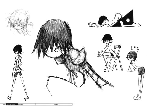 artbooksnat: Hajime Ueda’s (ウエダ ハジメ) Bakemonogatari character designs as seen in the ending an