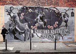 streetartglobal:Poetic paste-up work by @madamemoustachestreetart in #Paris, #France. “Intimacy is a treasure, not a secret.” – #wheatpaste #parisstreetart #urbanart #globalstreetart #streetart #art #mural https://www.instagram.com/p/BgtWOgdg9cD/