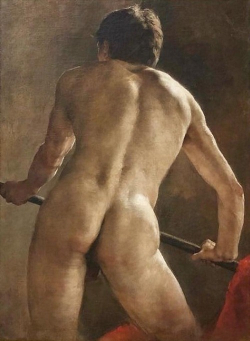 creativespark:Ferdo Vesel (Hungarian, 1861-1946), Male Nude, 1888-1889