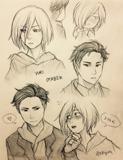 nikkiyan:Otabek Altin / Yuri Plisetsky  Sketches