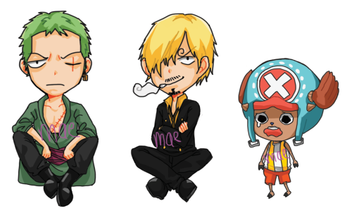 ONE PIECE CHIBIS… do i want to make stickers or charms hmmm or both???