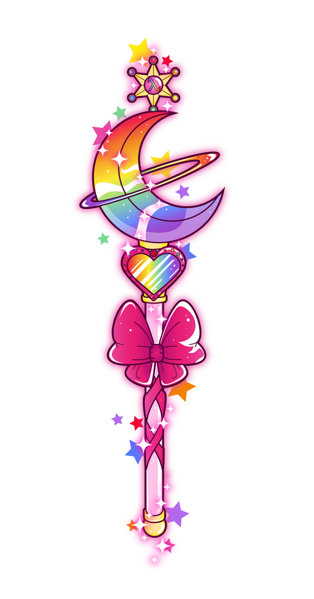 sugarcoatedunicorns:As requested, a gay pride Sailor Neptune wand (I feel a bit lazy