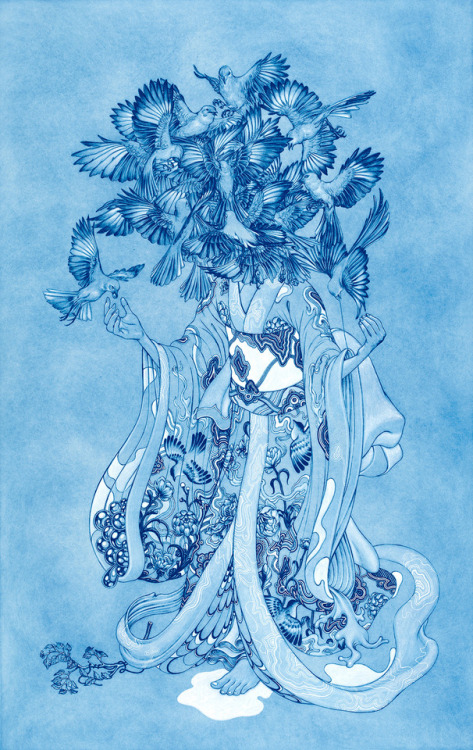 James Jean (Taiwanese-American, b. 1979, Taipei, Taiwan, based Los Angeles, CA, USA) - Mockingbird, 