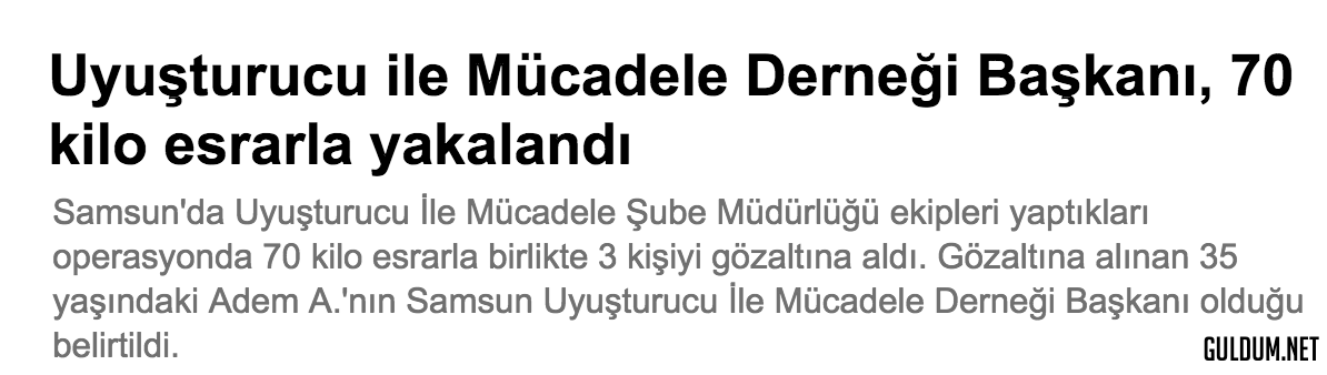 Uyuşturucu ile mücadele...