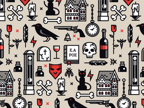 dribbblepopular:Edgar Allan Poe pattern ift.tt/1Q6LtNN