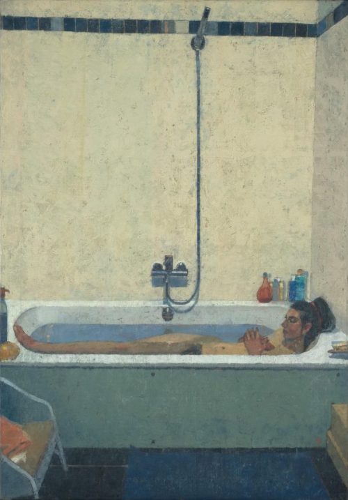 huariqueje:   Bathroom    -     Saied Dai British ,b.1958- oil on linen , 99 x 70 cm. 